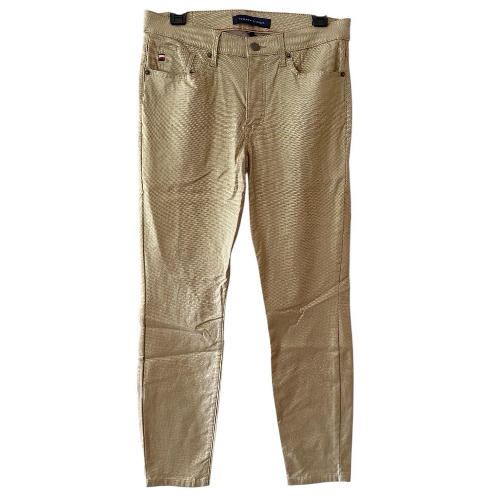 Tommy Hilfiger Tribeca Skinny-Leg Ankle Metallic Jeans Size 8